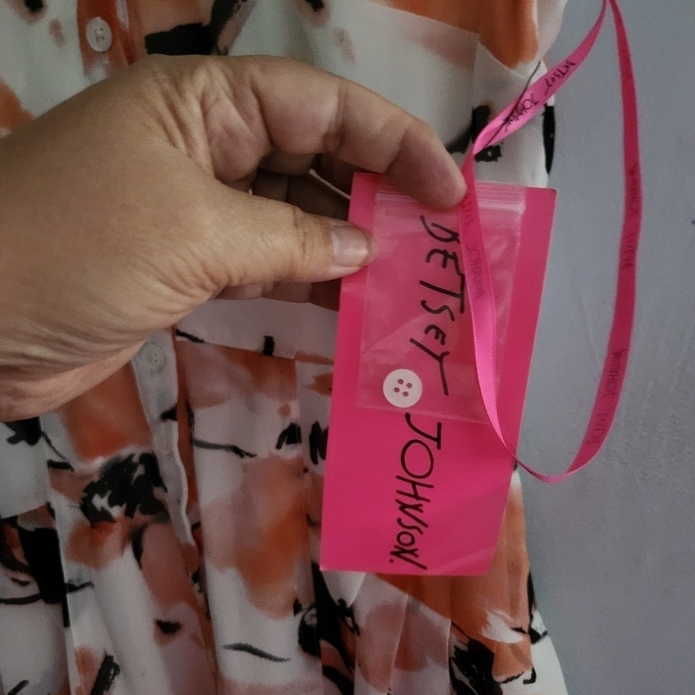 New BETSEY JOHNSON Floral shirt Dress Chiffon Size 2 - Picture 5 of 7